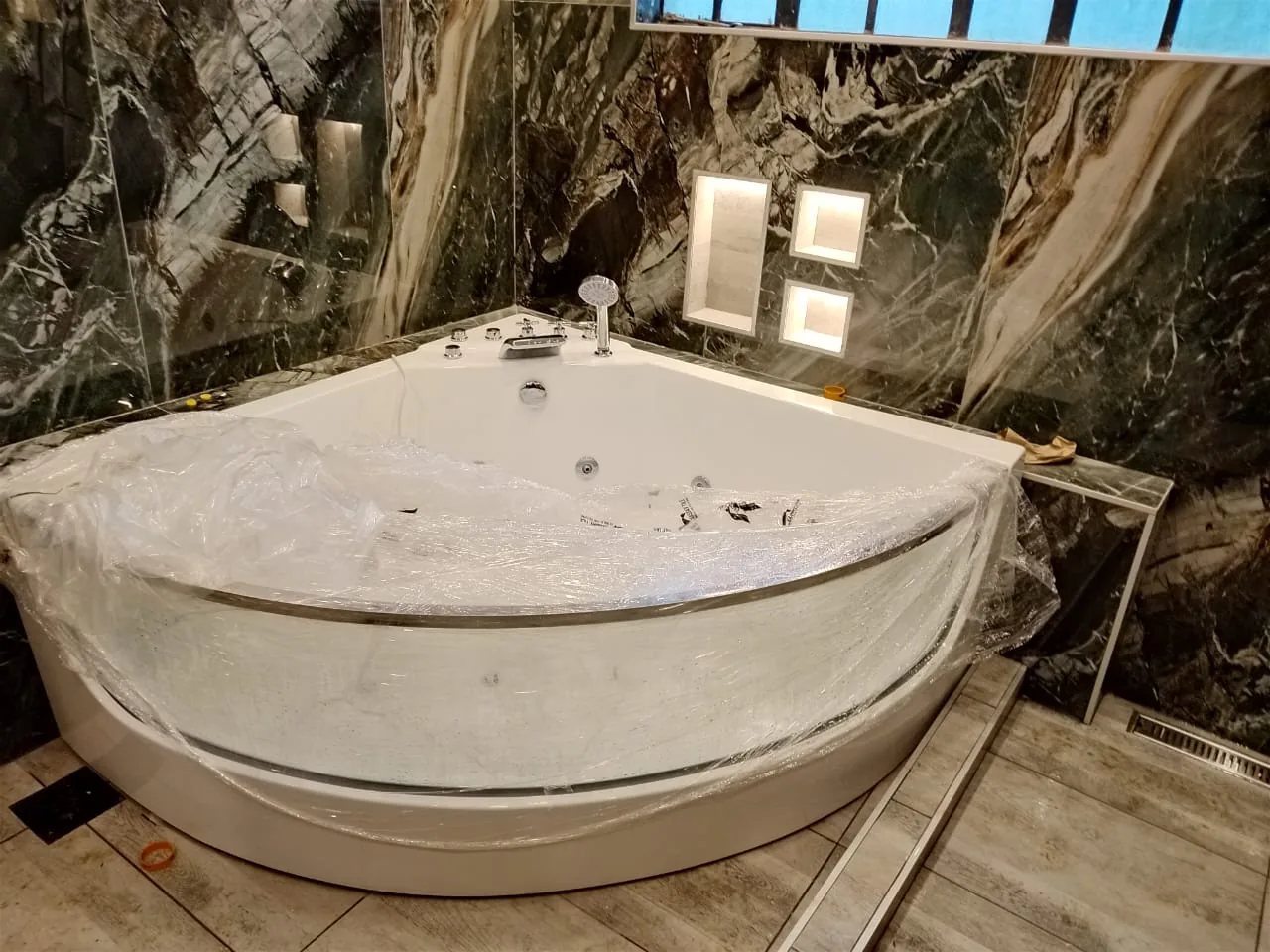 Artic bathroom fixture installation